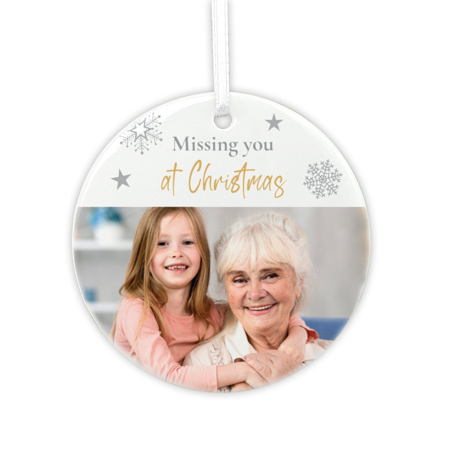 Memorial Photo Ceramic Disc Hanging Decoration + Gift Box