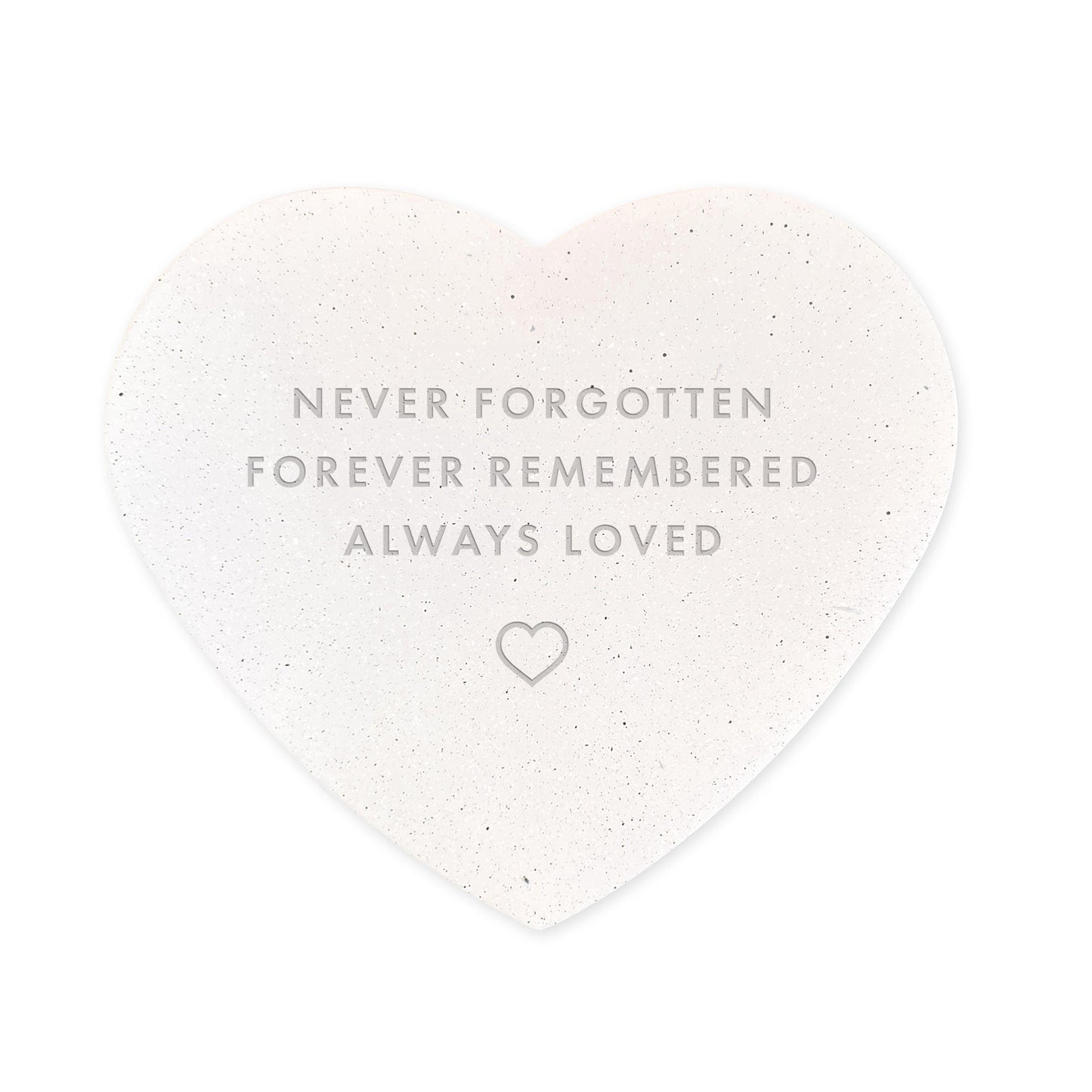 Always Loved Contemporary Engraved Resin Heart Grave Marker