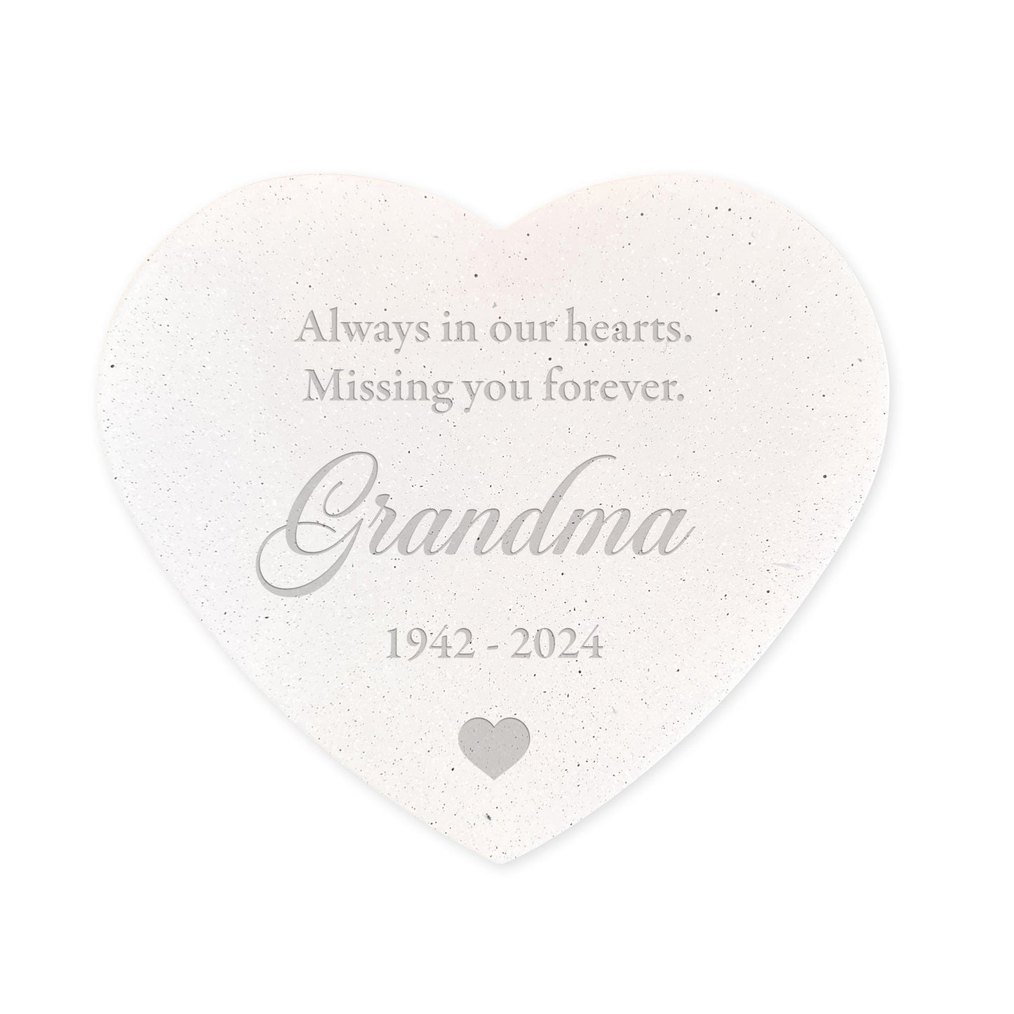 Personalised Engraved Free Text Resin Heart Grave Marker