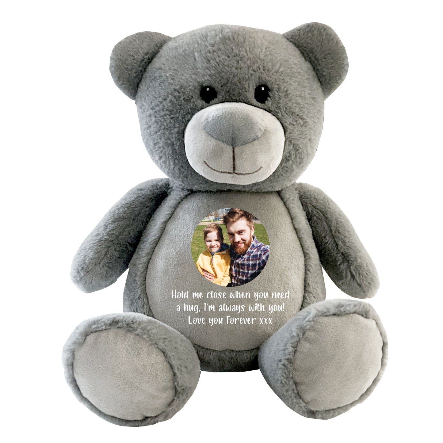 Personalised Photo Record-A-Voice Keepsake Memory Bear - Grey