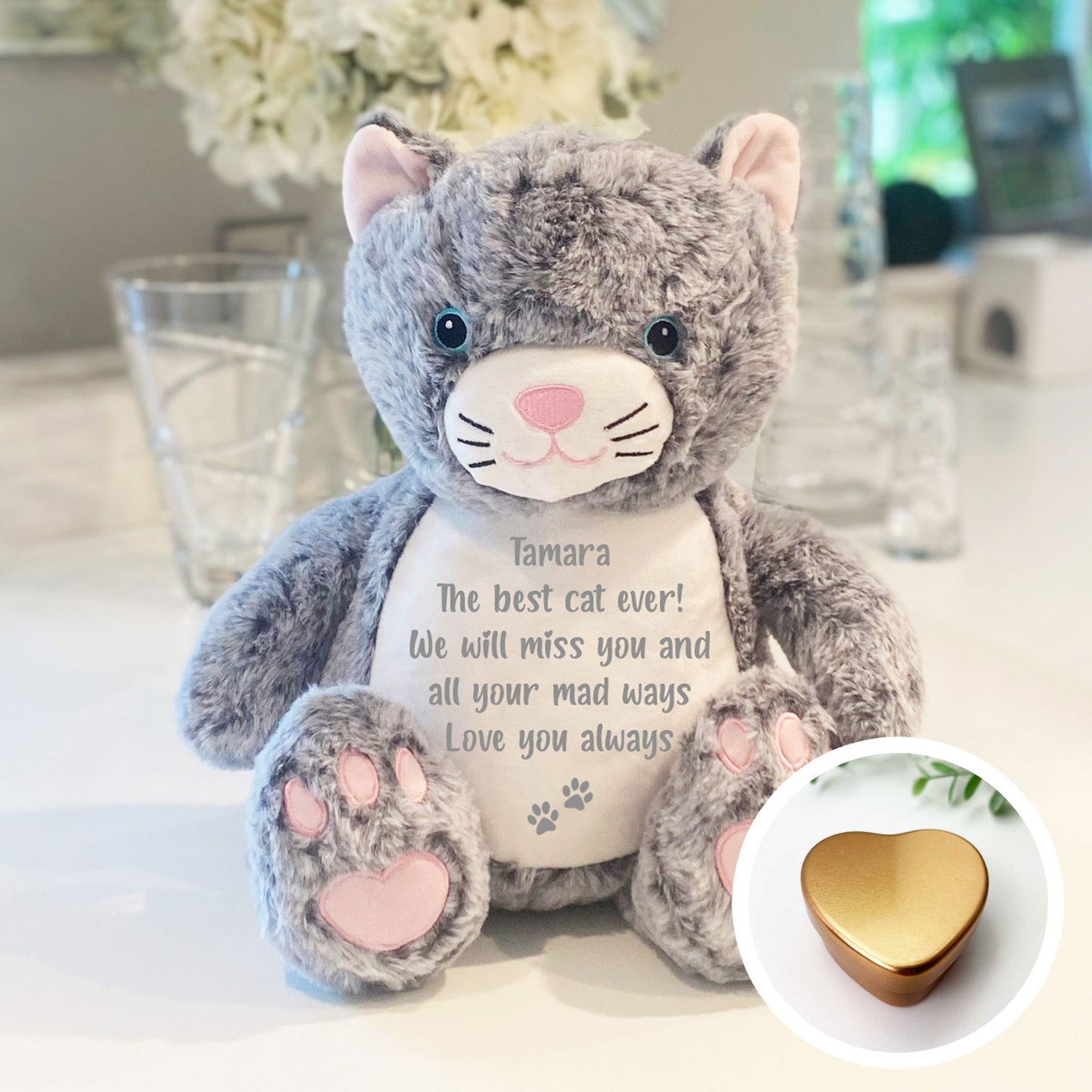 Personalised Ashes Keepsake Memory Cat