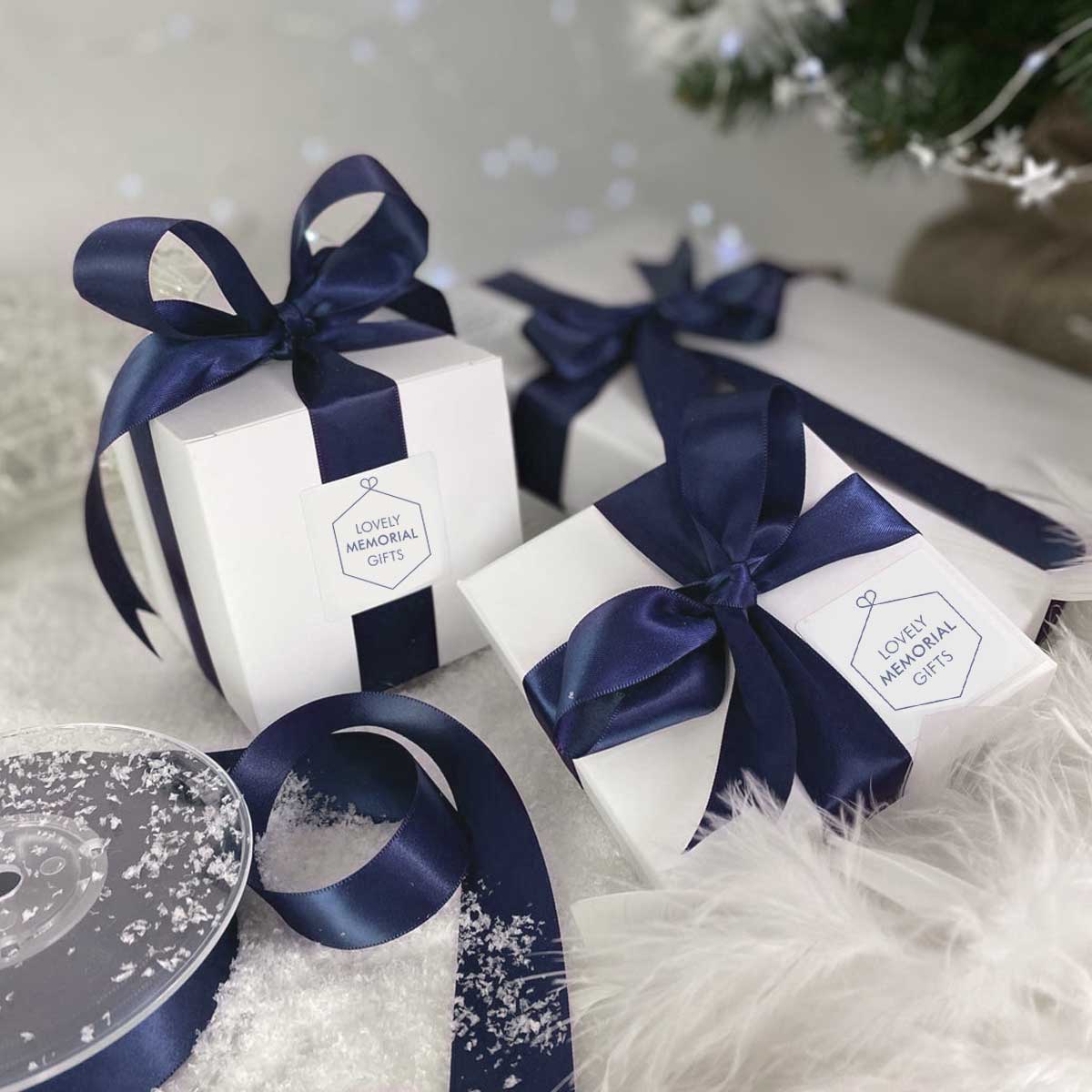 "Feathers Appear When Loved Ones Are Near" Large Feather Filled Glass Memorial Angel