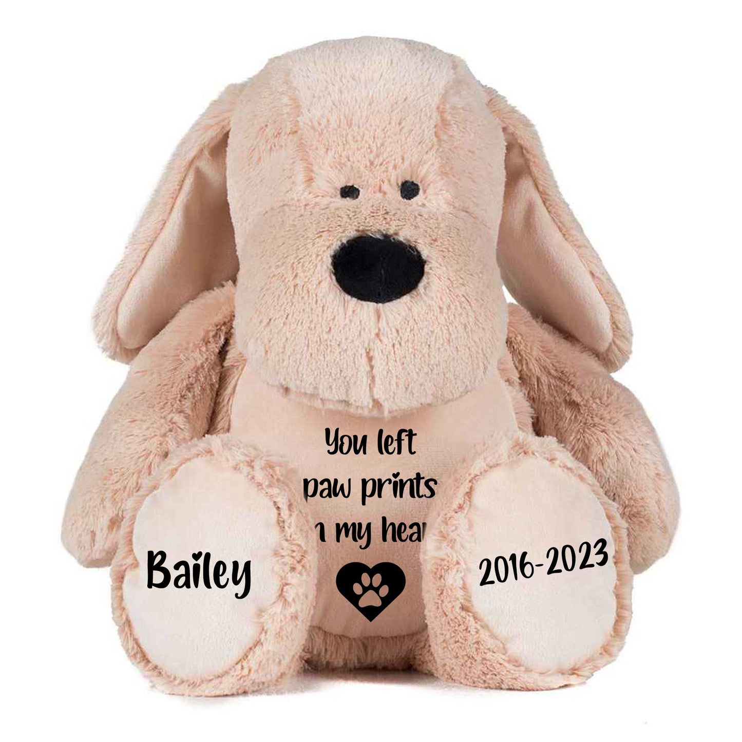 Personalised Pawprints On Our Hearts Record-A-Woof Memorial Dog