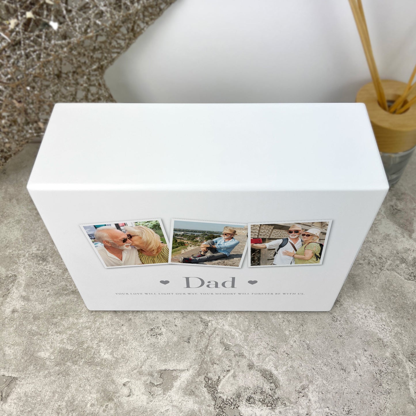 Personalised Three Photo Cremation Urn For Ashes | 1.09 Litres