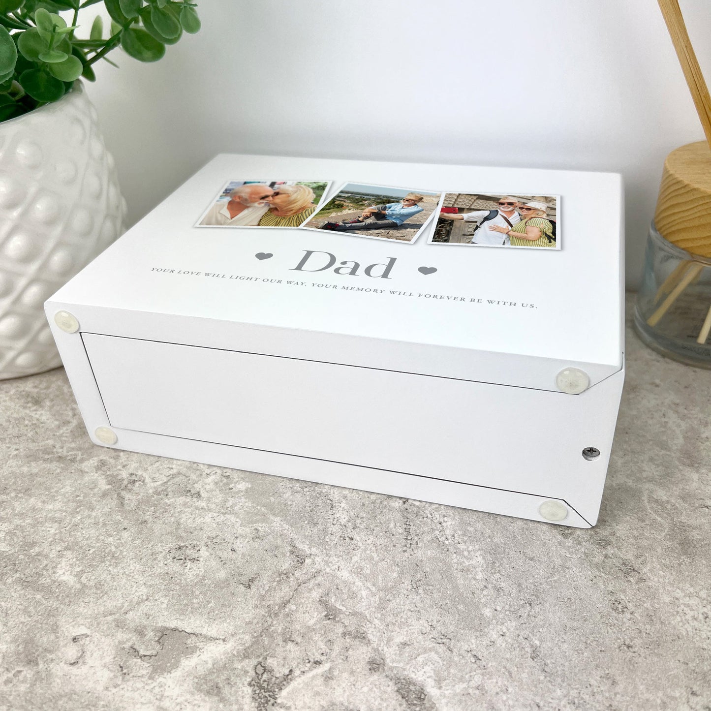 Personalised Three Photo Cremation Urn For Ashes | 1.09 Litres