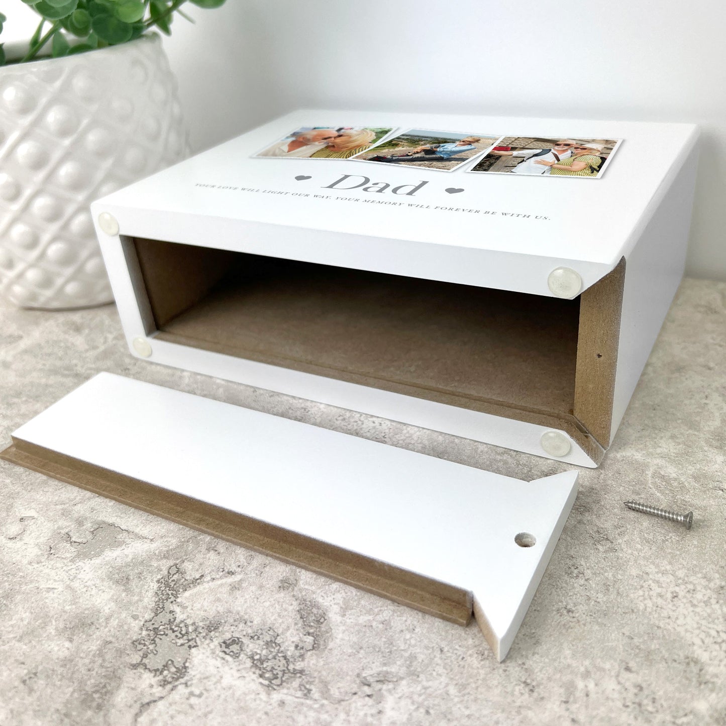 Personalised Three Photo Cremation Urn For Ashes | 1.09 Litres