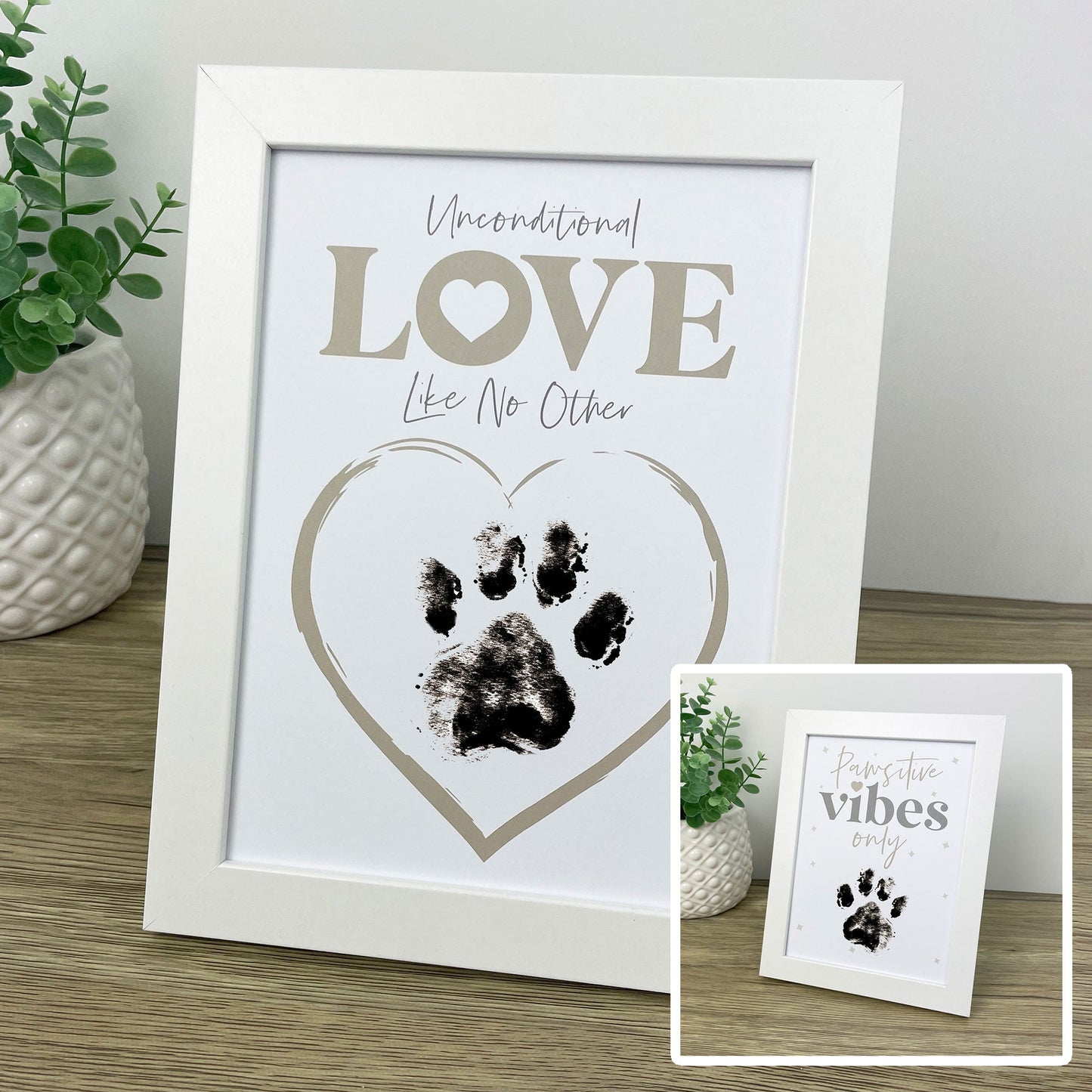 Paw Print Ink Picture Frame With 2 Designs