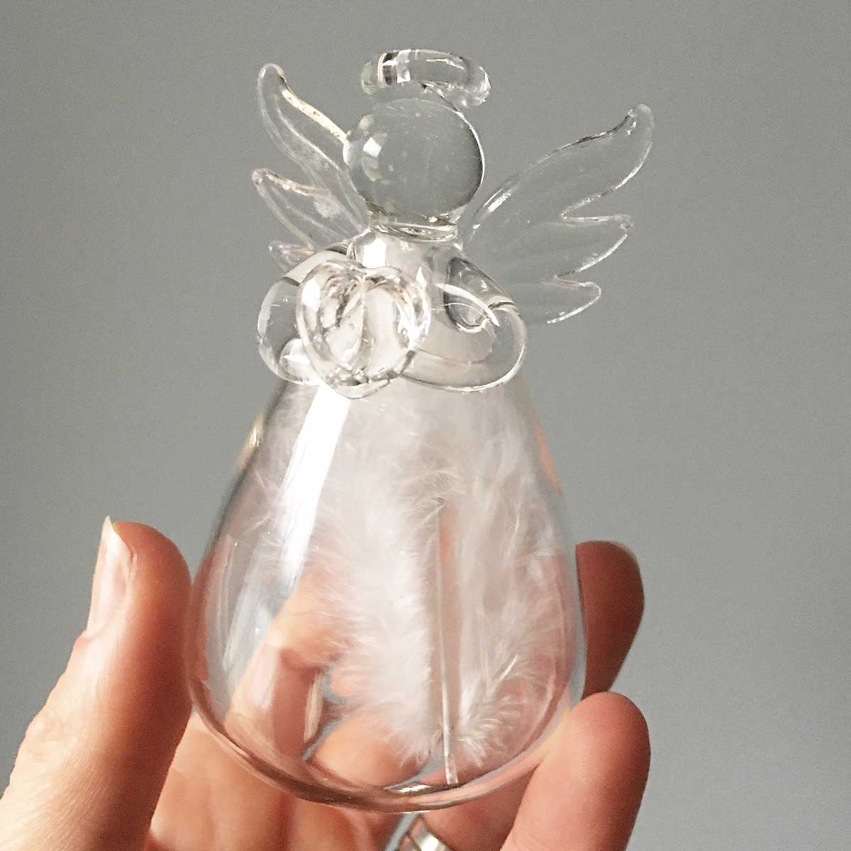 Angels, Wings & Feathers Feather Filled Glass Angel