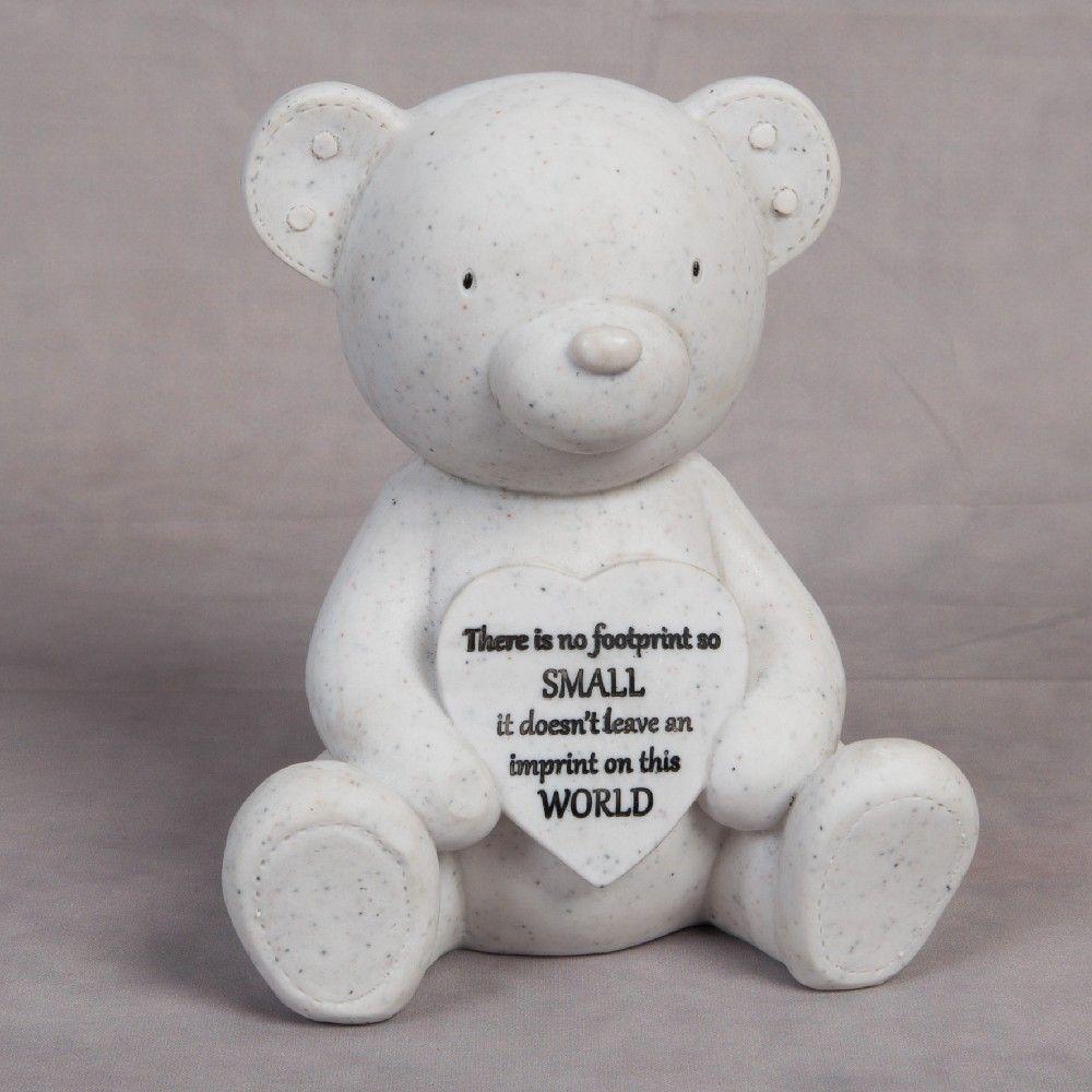 Graveside / Memorial Ornament. Baby or Child, Teddy Bear. '... No Footprint So Small ...'
