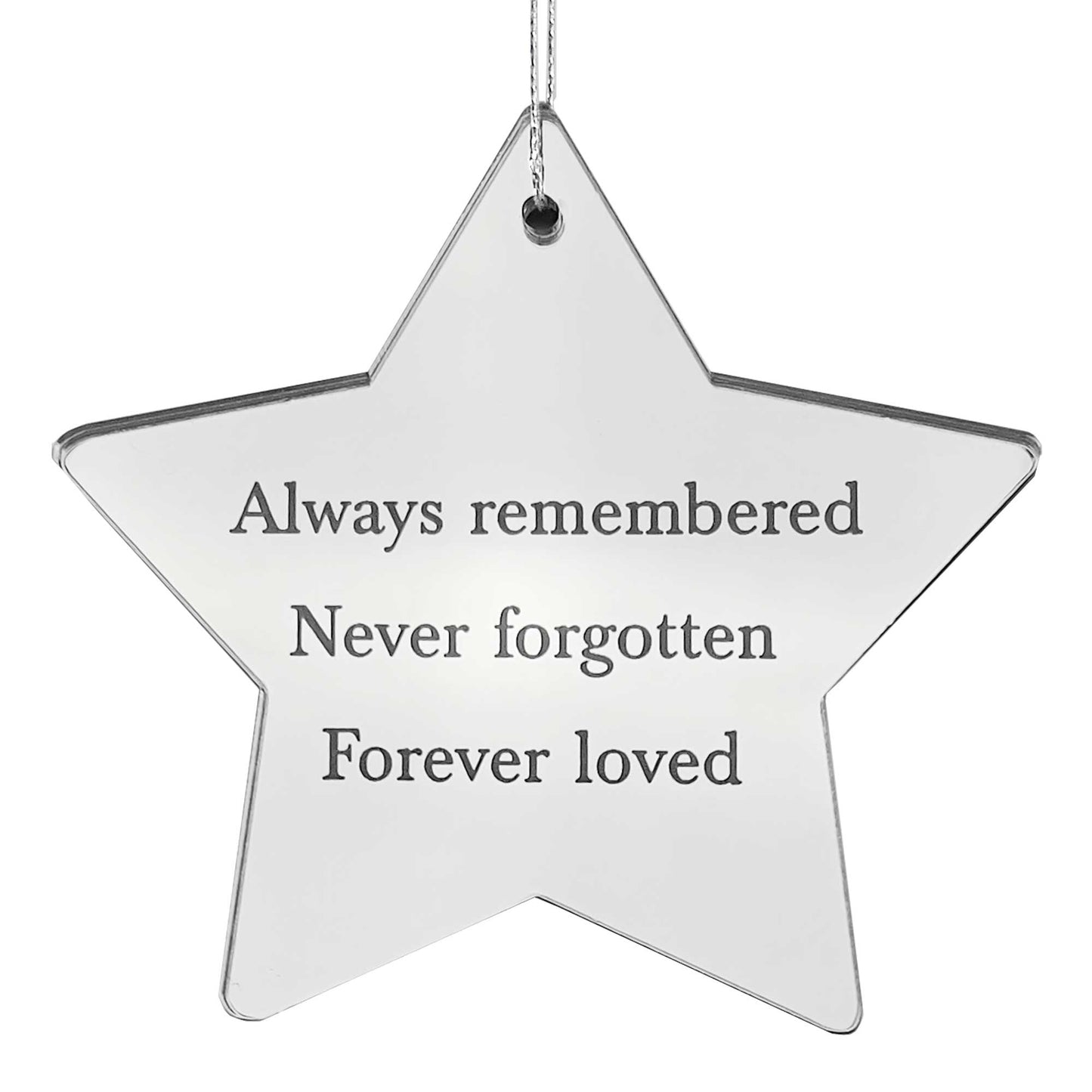 Angels, Wings & Feathers Mirrored Acrylic Star Hanging Decoration