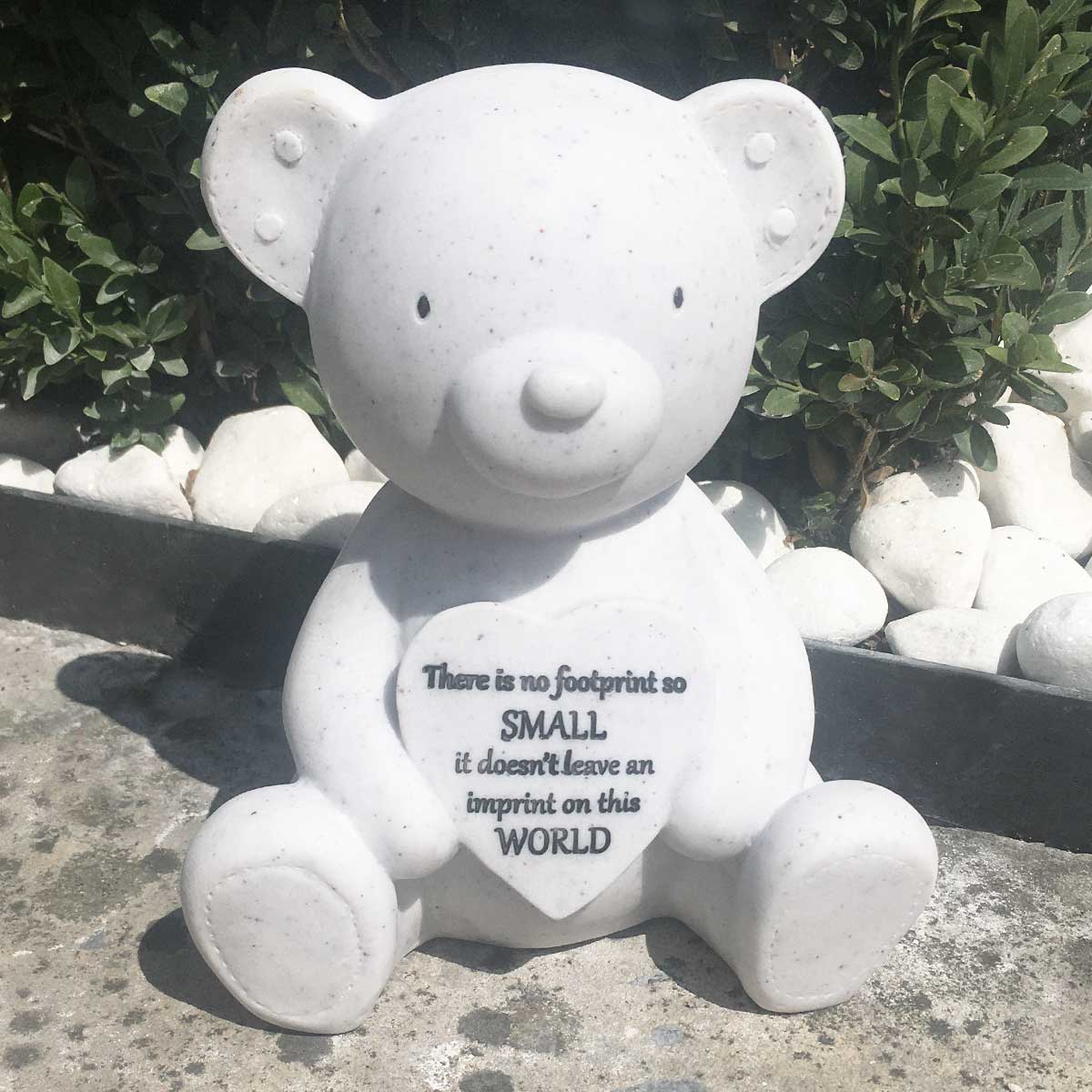 Graveside / Memorial Ornament. Baby or Child, Teddy Bear. '... No Footprint So Small ...'