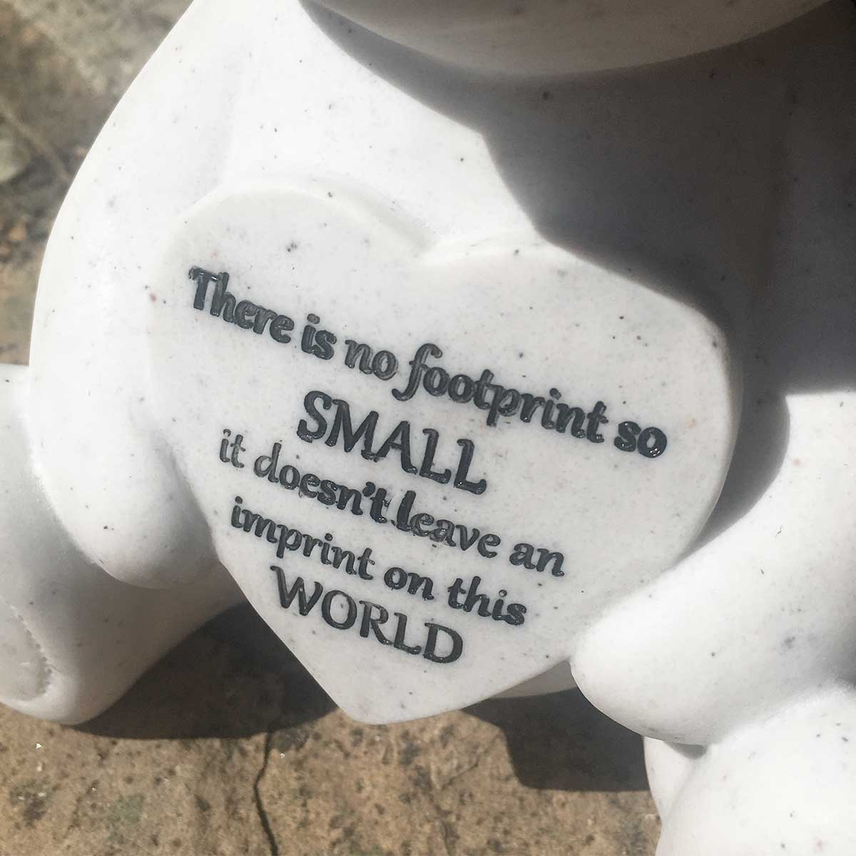 Graveside / Memorial Ornament. Baby or Child, Teddy Bear. '... No Footprint So Small ...'