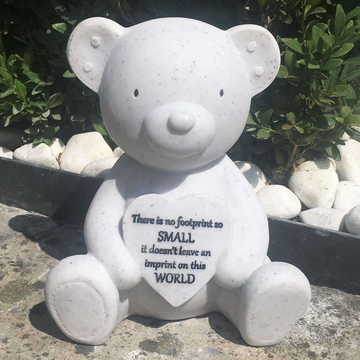 Graveside / Memorial Ornament. Baby or Child, Teddy Bear. '... No Footprint So Small ...'
