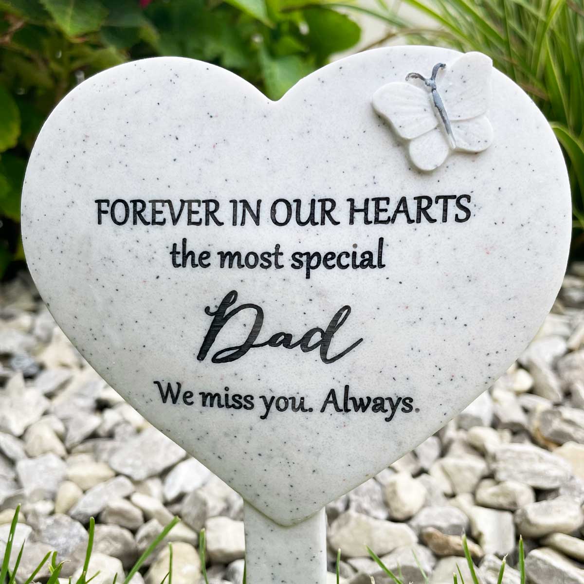 Heart Shaped Graveside Stake - Dad