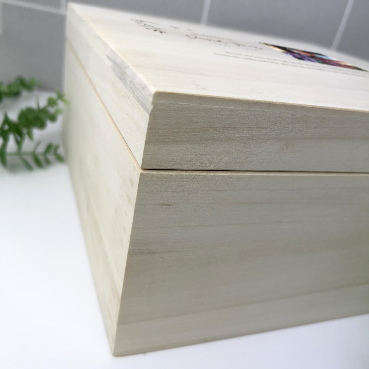 Personalised Luxury Square Wooden 28cm One Photo Keepsake Memory Box