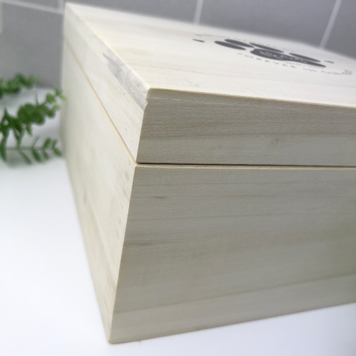 Personalised Wooden Square 28cm Pet Name Memorial Memory Box