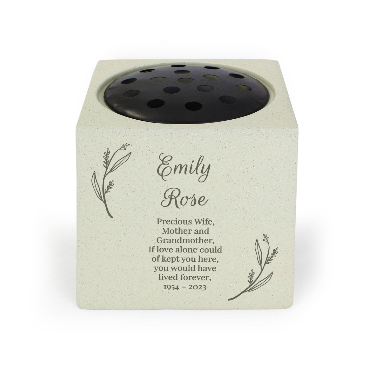 Personalised Botanical Graveside Memorial Vase