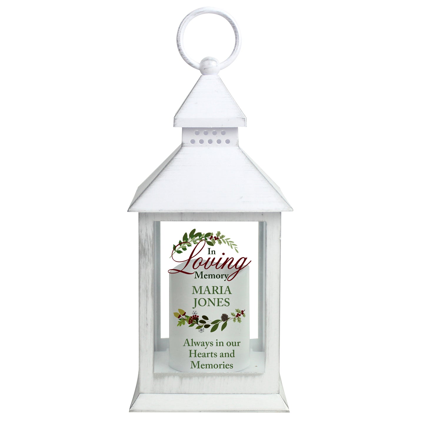 Personalised In Loving Memory White Lantern
