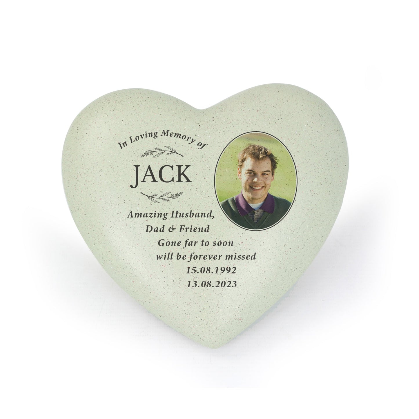 Personalised "In Loving Memory of" Photo Upload Memorial Resin Memorial Heart