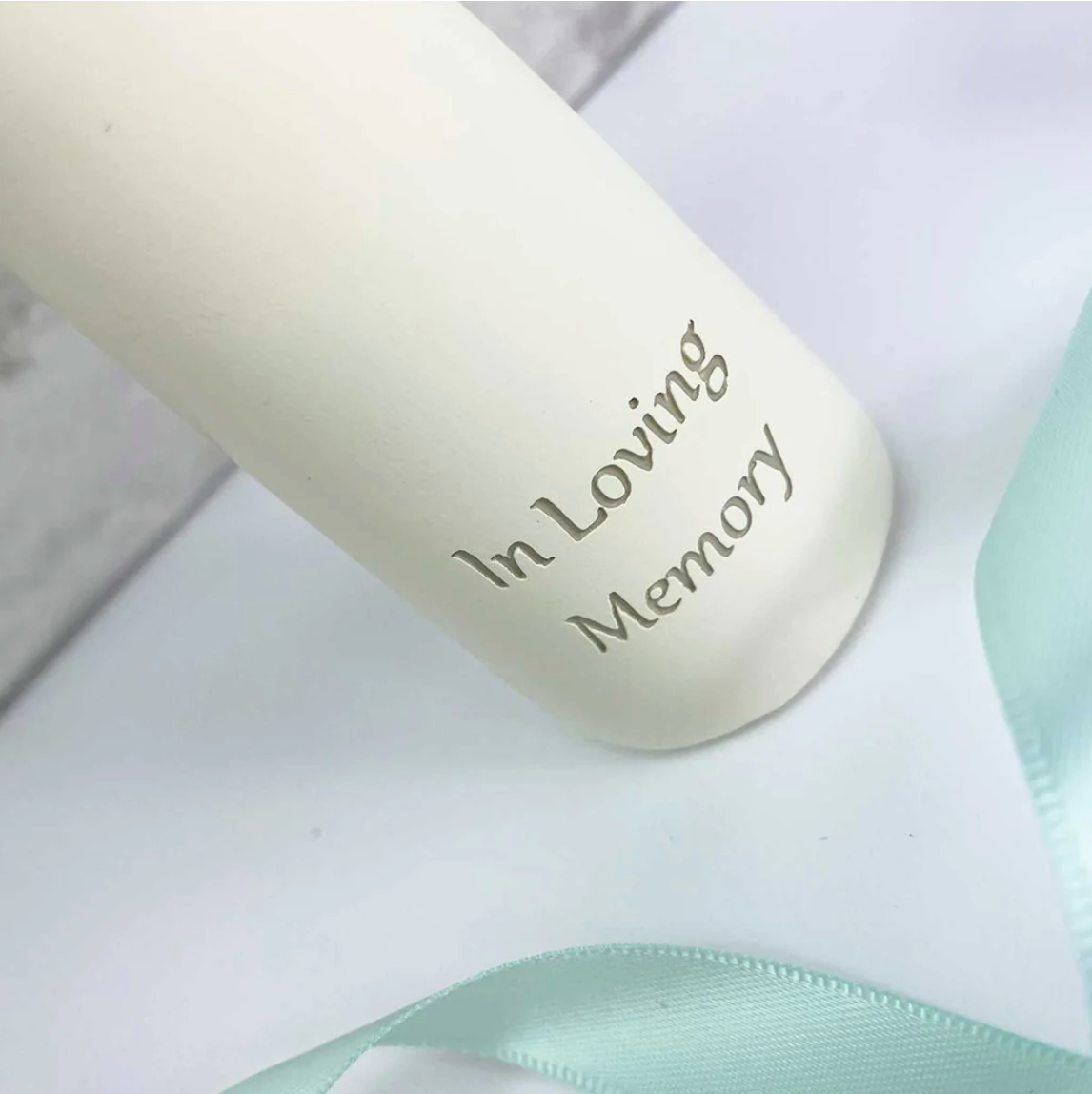 Memorial Ornament. Angel & Rose. 'In Loving Memory'