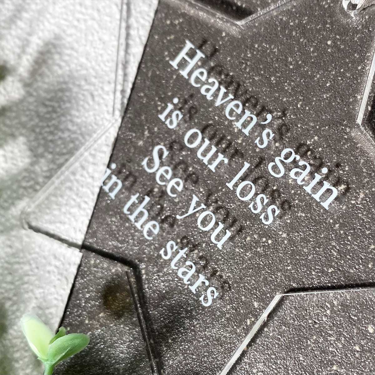 Acrylic Memorial Star Hanging Decoration for Pets