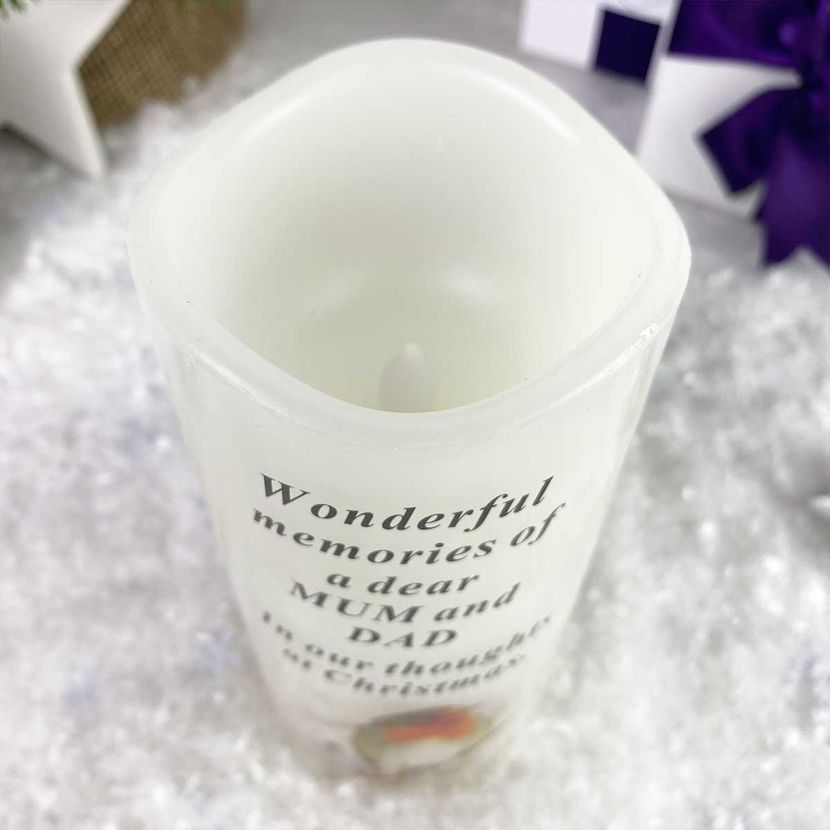 Robin Christmas Memorial LED Candle - Grandad