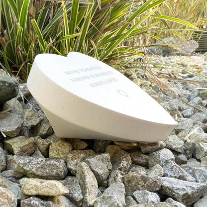 Always Loved Contemporary Engraved Resin Heart Grave Marker