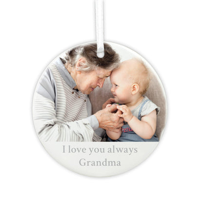 Any Message & Photo Ceramic Disc Hanging Decoration + Gift Box
