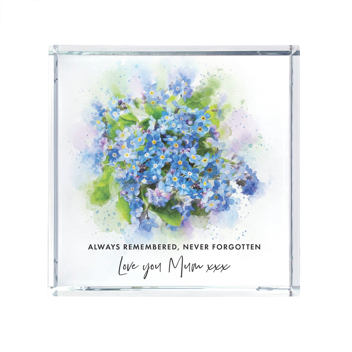 Personalised Forget-Me-Not Crystal Token