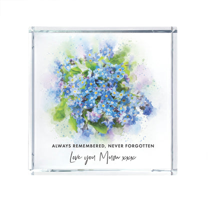 Personalised Forget-Me-Not Crystal Token