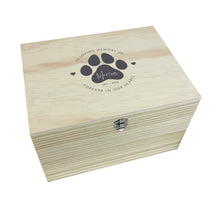 Load image into Gallery viewer, Personalised Pine Wooden Pet Name Memorial Memory Box - 4 Sizes (20cm | 26cm | 30cm | 36cm)
