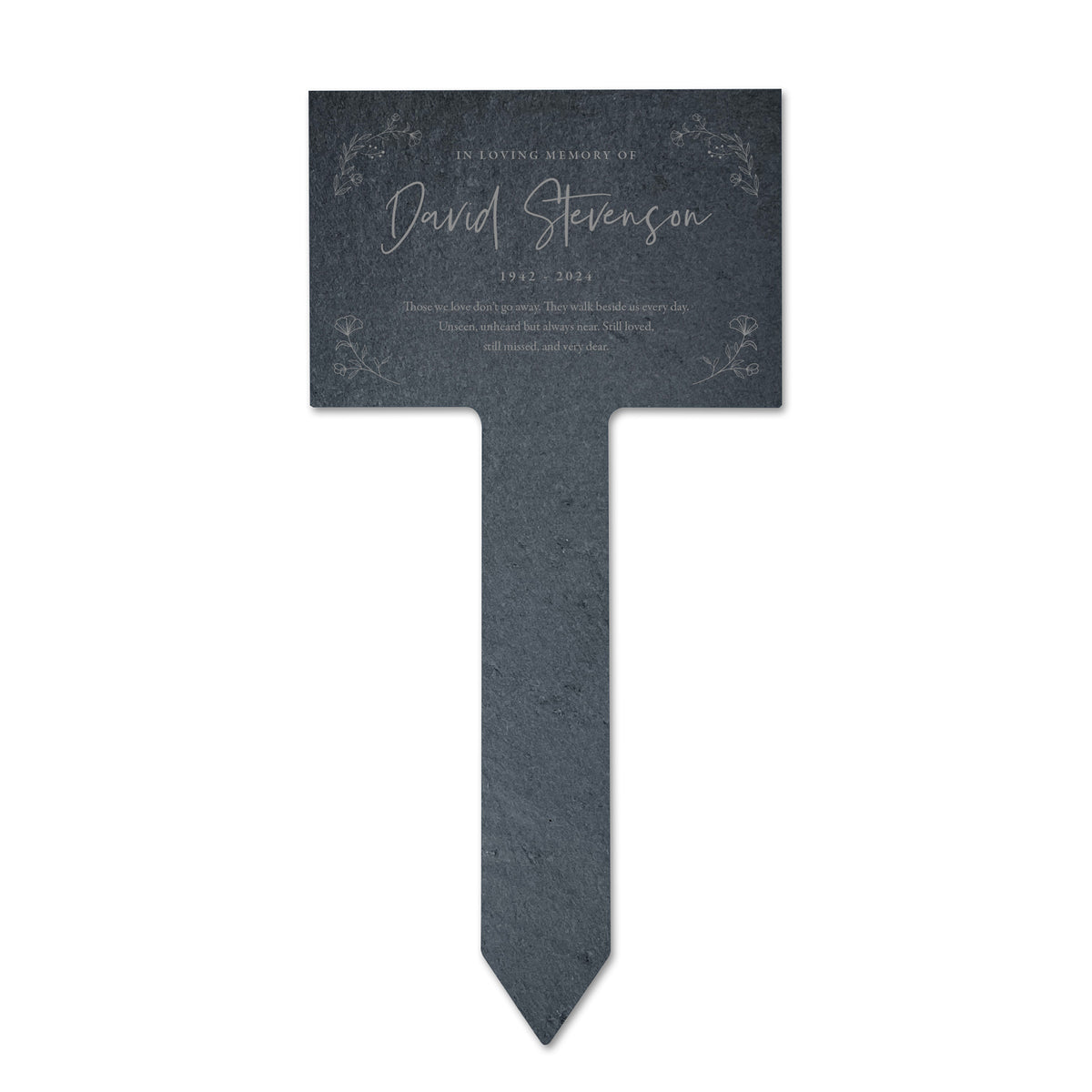 Personalised Large Wreath Memorial Slate Plant Marker