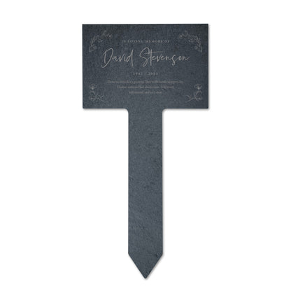 Personalised Large Wreath Memorial Slate Plant Marker