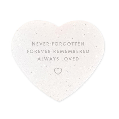 Always Loved Contemporary Engraved Resin Heart Grave Marker