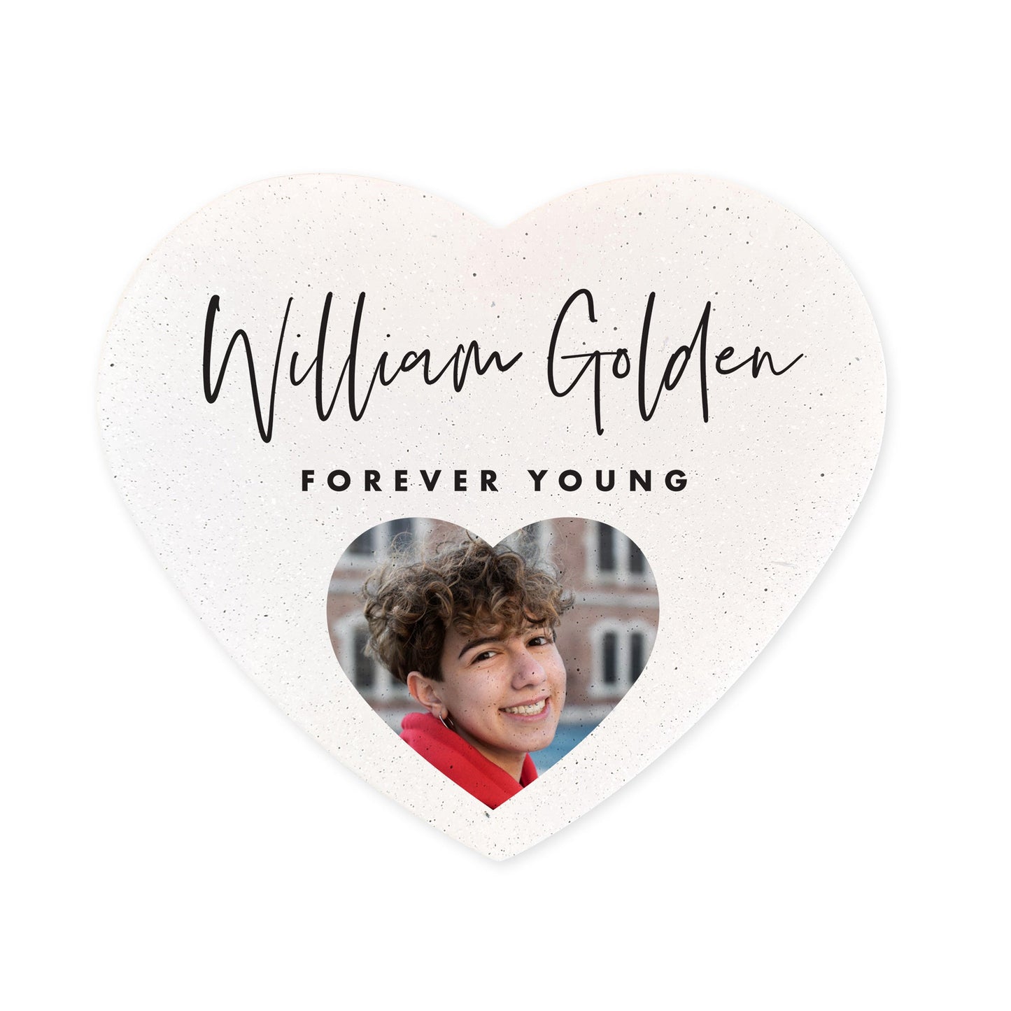 Personalised Modern Photo Resin Heart Grave Marker