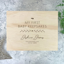 Load image into Gallery viewer, Personalised Pine Wooden Any Message Keepsake Memory Box - 4 Sizes (20cm | 26cm | 30cm | 36cm)