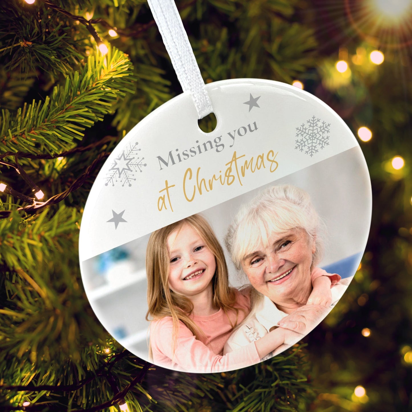 Memorial Photo Ceramic Disc Hanging Decoration + Gift Box