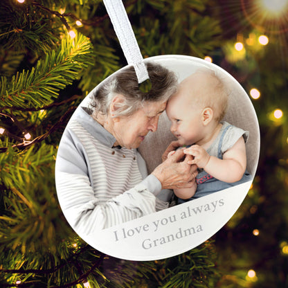 Any Message & Photo Ceramic Disc Hanging Decoration + Gift Box