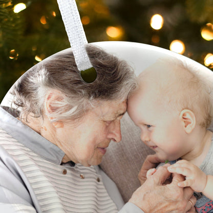 Any Message & Photo Ceramic Disc Hanging Decoration + Gift Box