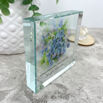 Personalised Forget-Me-Not Crystal Token