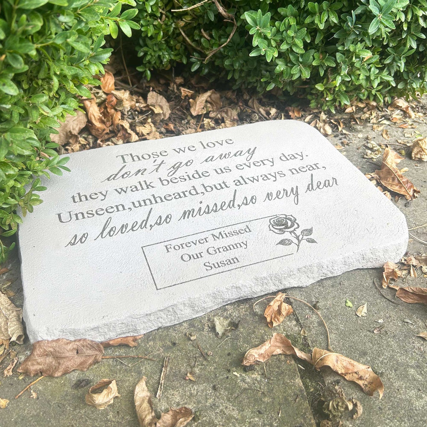 Personalised Large Rose Garden Memorial Stone