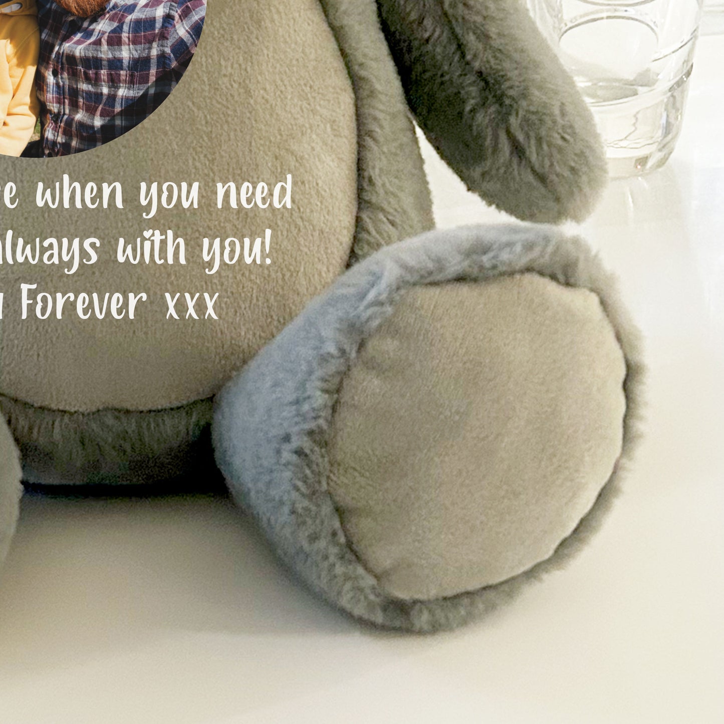 Personalised Photo Ashes Keepsake Memory Bear - Grey