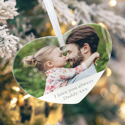 Any Message & Photo Ceramic Heart Hanging Decoration + Gift Box