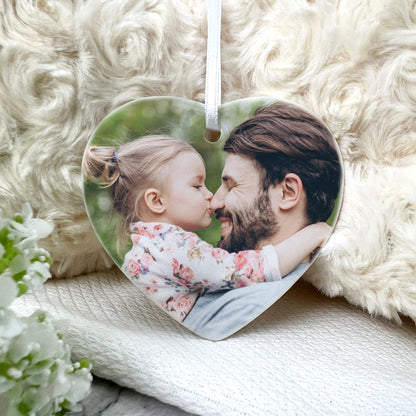 Your Favourite Photo Ceramic Heart Hanging Decoration + Gift Box