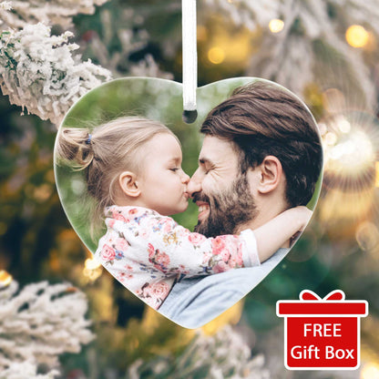 Your Favourite Photo Ceramic Heart Hanging Decoration + Gift Box