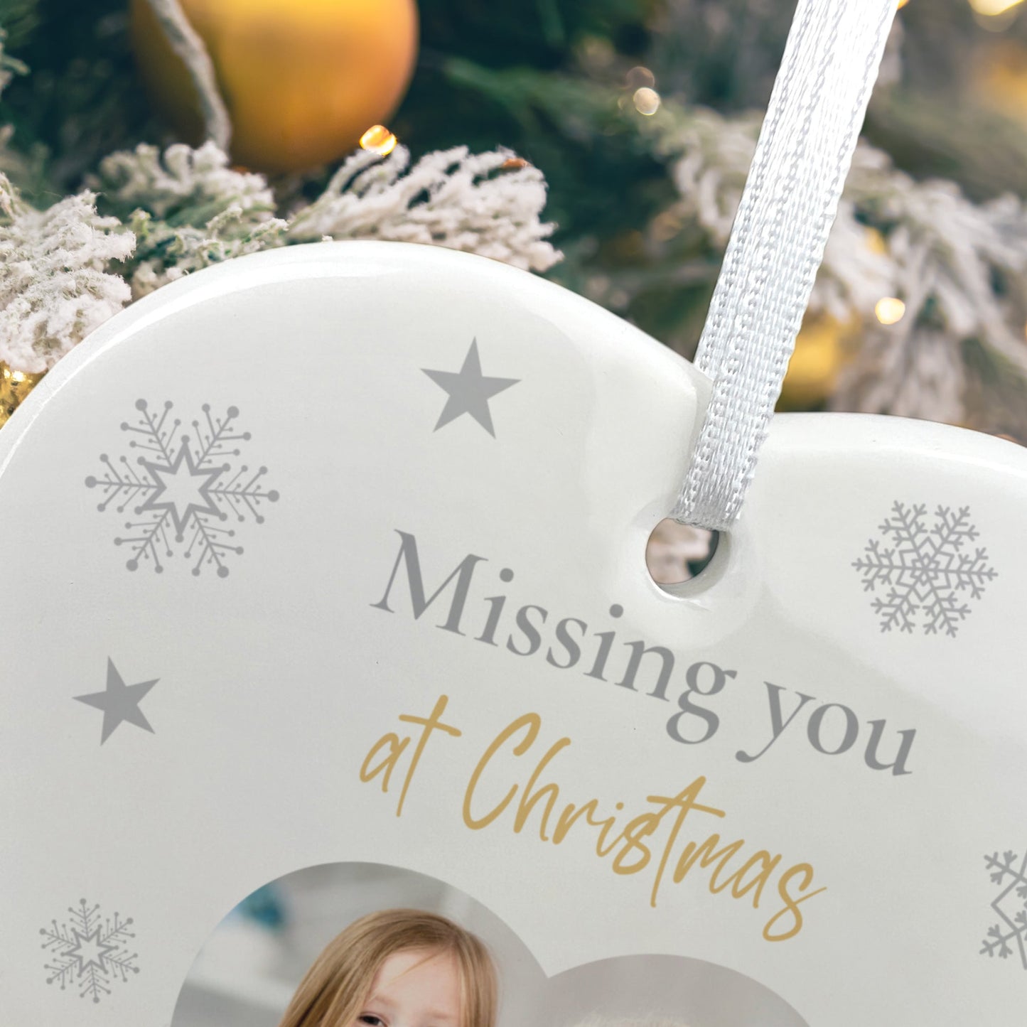 Memorial Photo Ceramic Heart Hanging Decoration + Gift Box