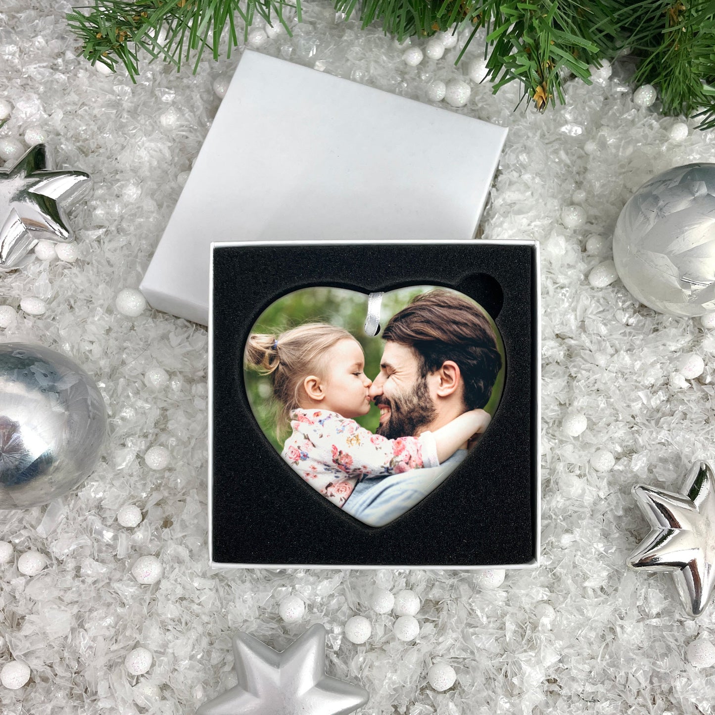 Your Favourite Photo Ceramic Heart Hanging Decoration + Gift Box