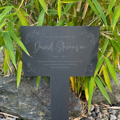 Personalised Large Wreath Memorial Slate Plant Marker