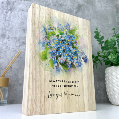 Personalised Forget-Me-Not Giant Wooden Block (21cm x 15cm)