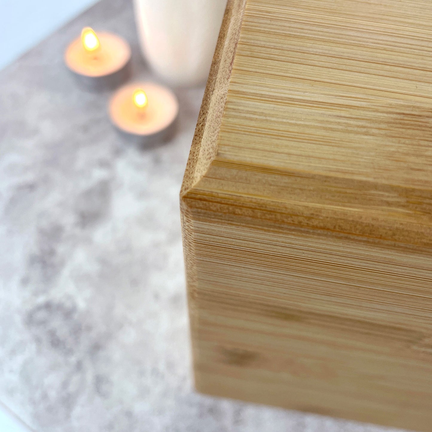 Personalised Bamboo Urn For Cremation Ashes - Name & Icon Design